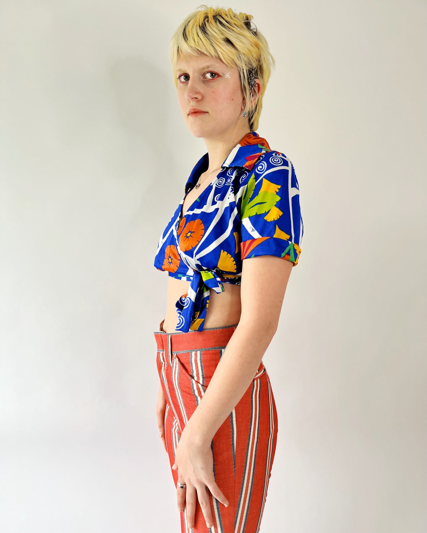 70's Slinky Swirl Psych Crop Top
