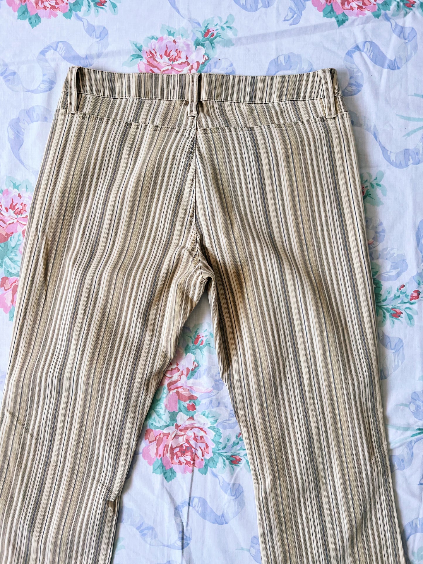 Y2K Low Rise Striped Flares