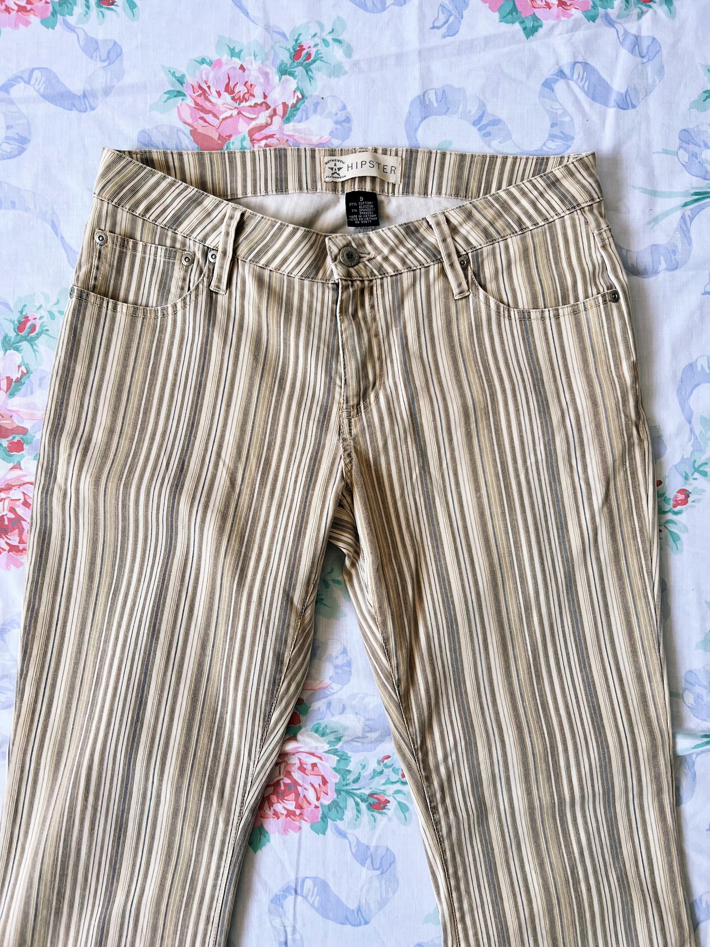 Y2K Low Rise Striped Flares
