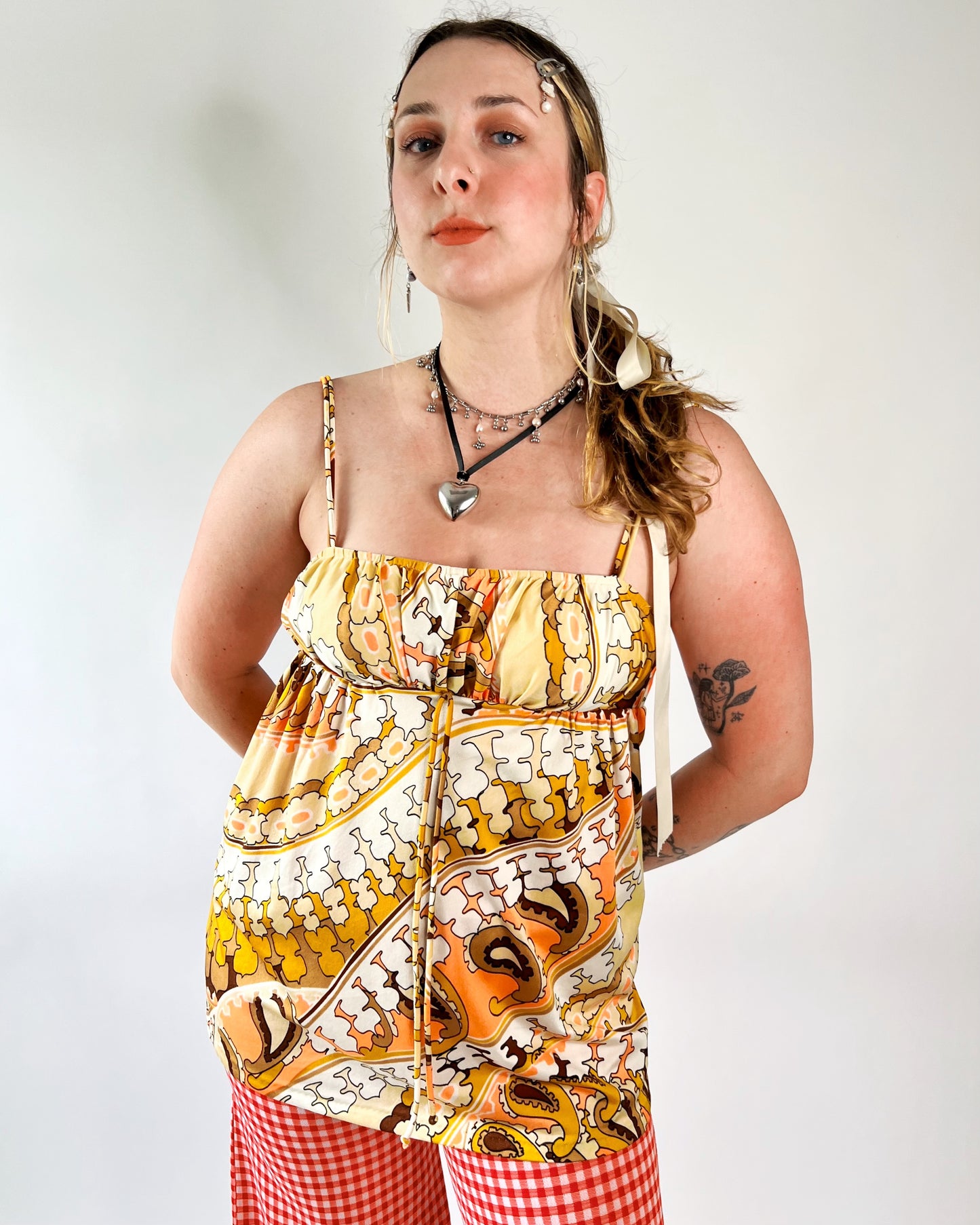 60's Psych Babydoll Swim Top