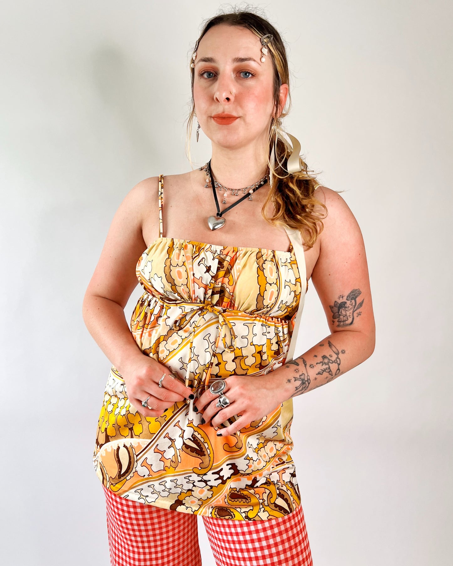 60's Psych Babydoll Swim Top