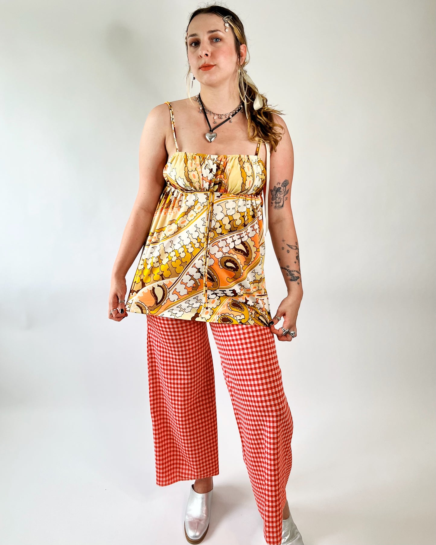 60's Psych Babydoll Swim Top