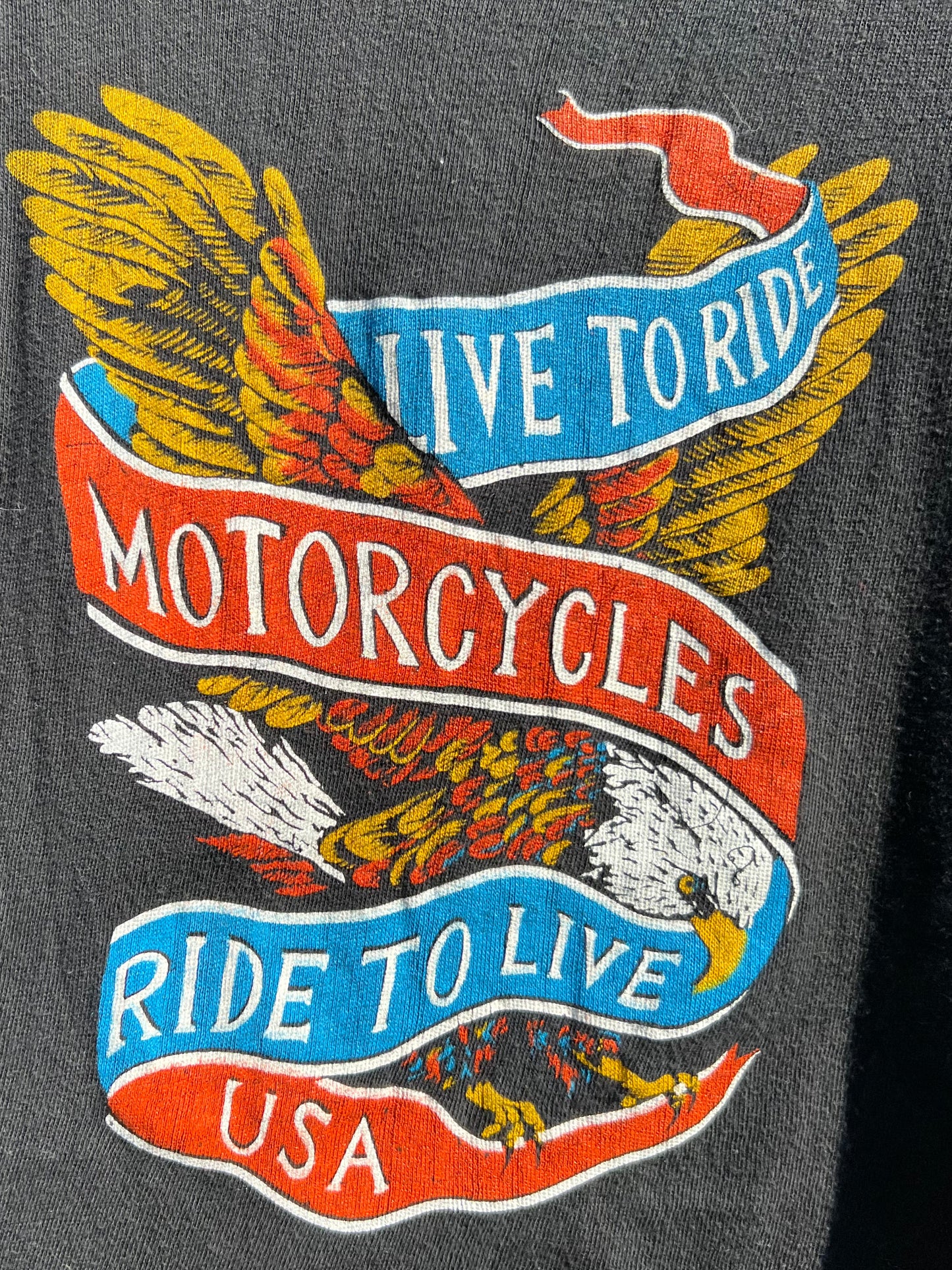 70's "Live To Ride" Biker Tee