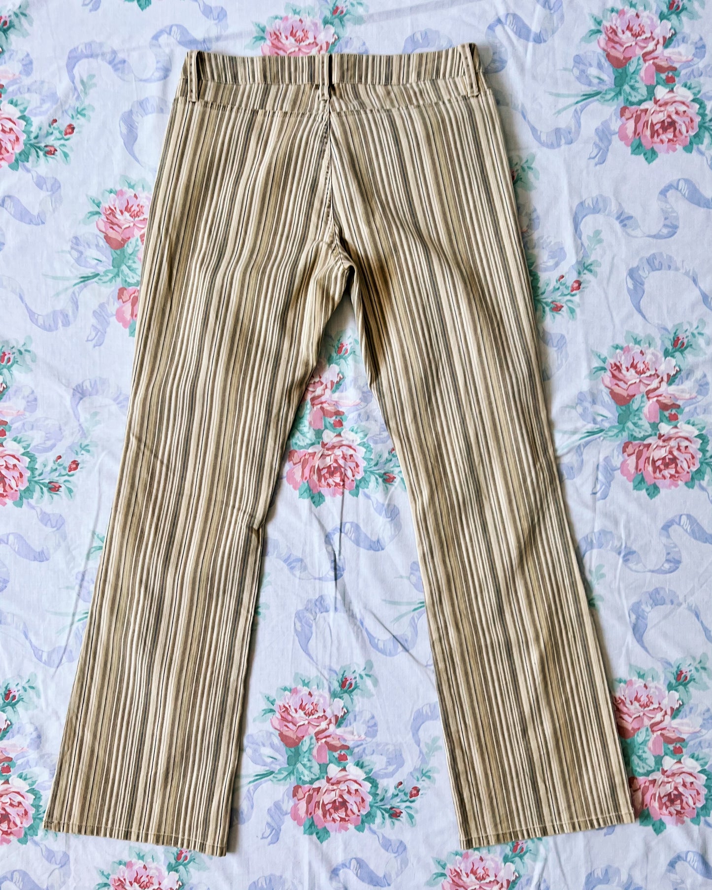 Y2K Low Rise Striped Flares