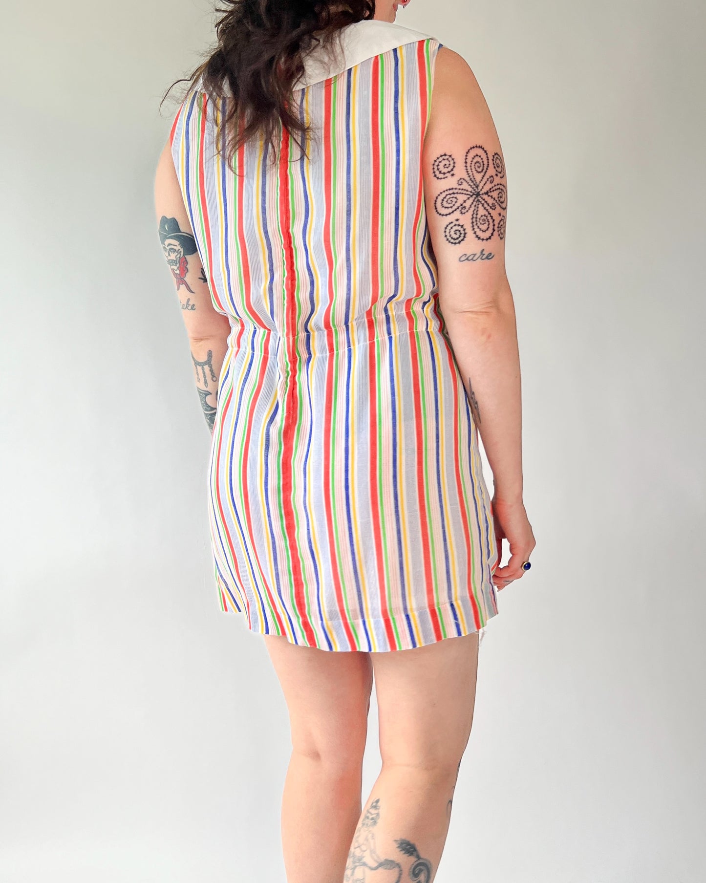 60's Striped Collared Mini Dress