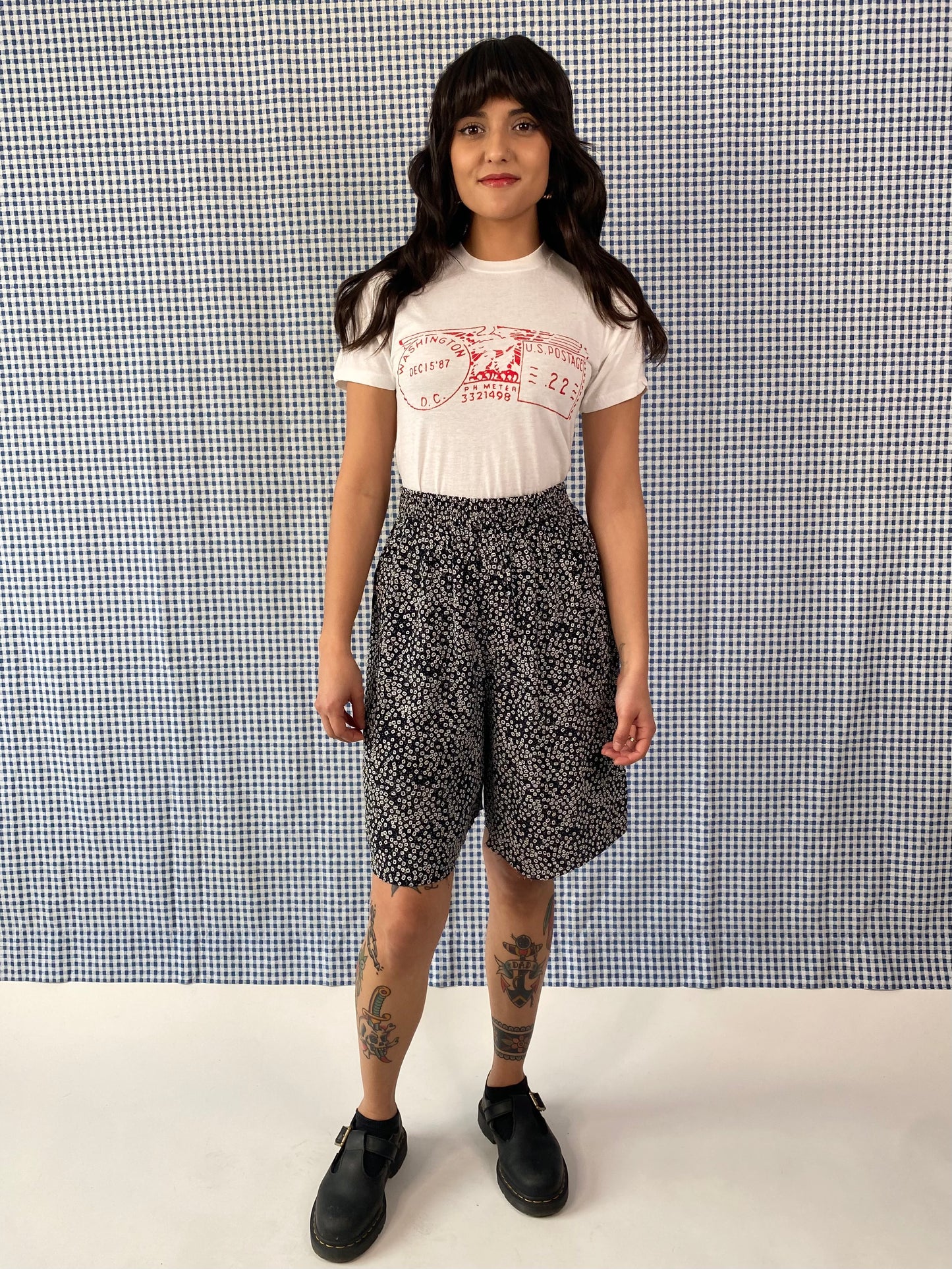 90's Black Flowy Shorts