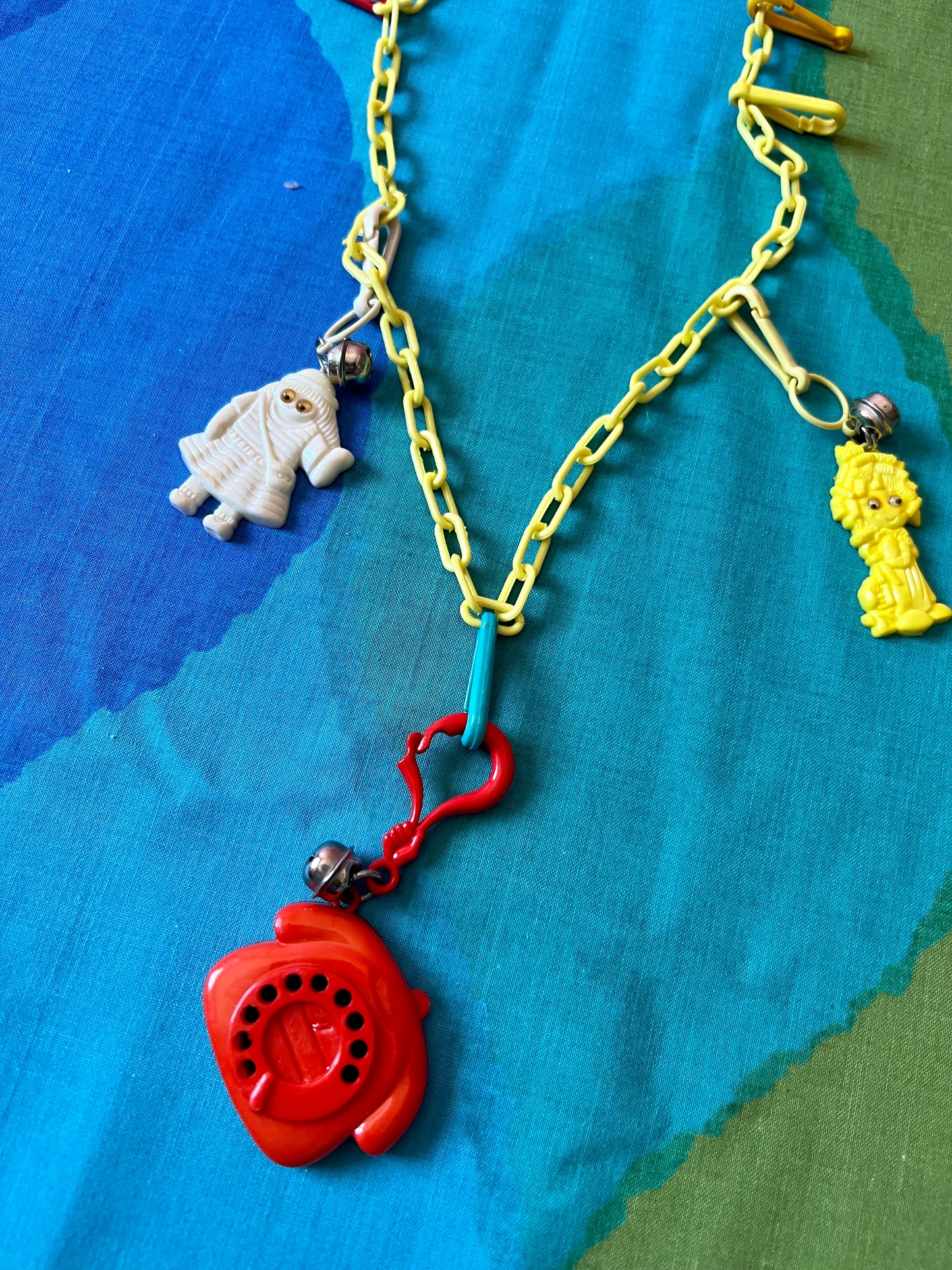 Vintage 80's plastic charm 2025 necklace