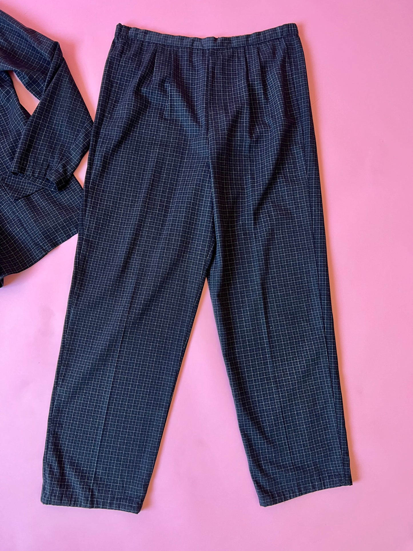 90's Grid Print Comfy Suit Set