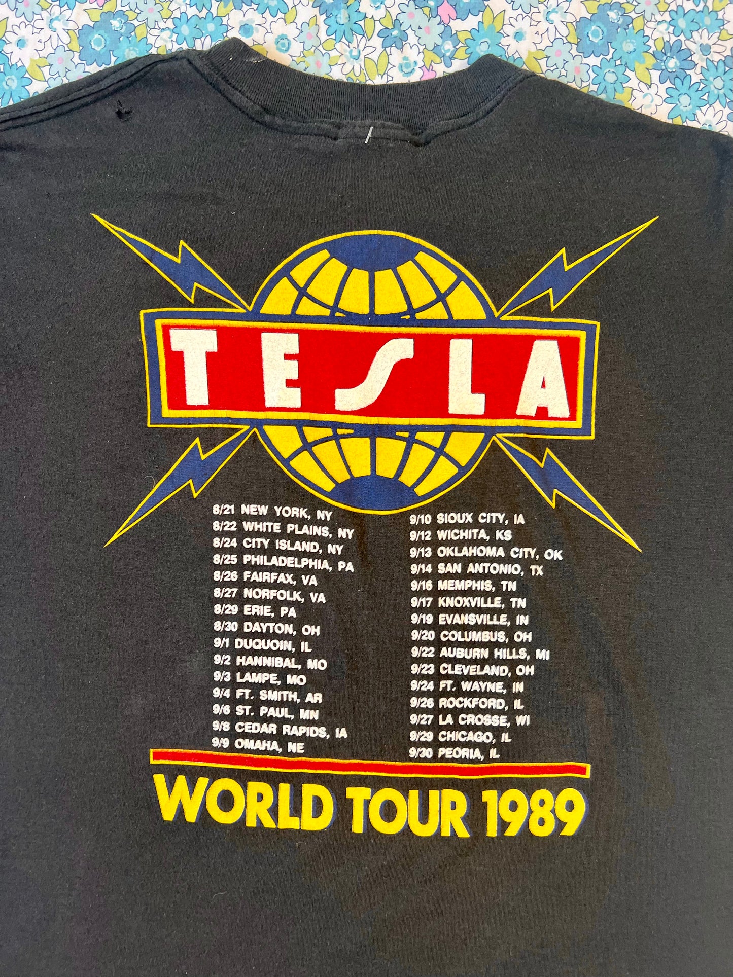 1989 Super Soft Tesla Tour Tee