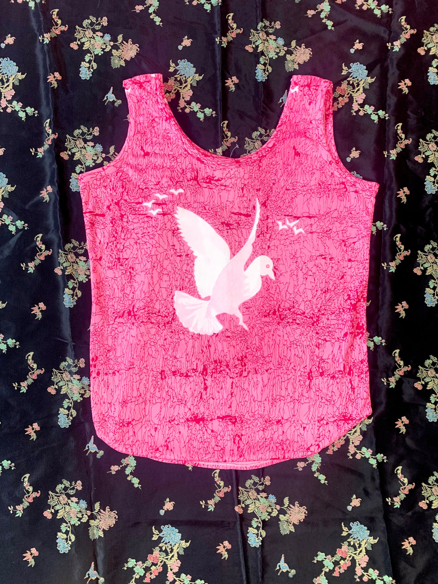 1970's Pink Birds Tank and Shorts Set